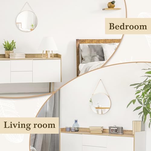 Dahey 11.8" Small Circle Round Office Wall Hanging Mirror - Image 4