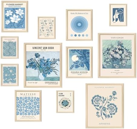 Aroutde Light Blue Wall Art Matisse Modern Wall Decor Coquette Aesthetic Blue by Unknown
