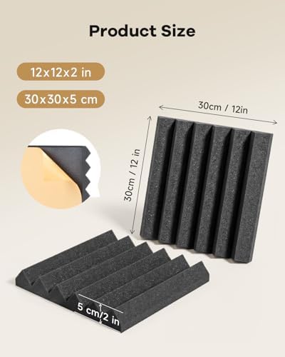 SD SODOCT 36 Pack Wedge Acoustic Foam Panels, Self-Adhesive Sound Proof Foam - Image 5