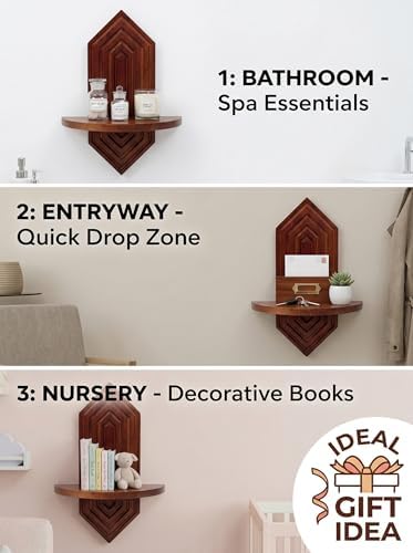 Boho Wall Decor Hanging Plant Shelf, Floating Shelves - Image 5
