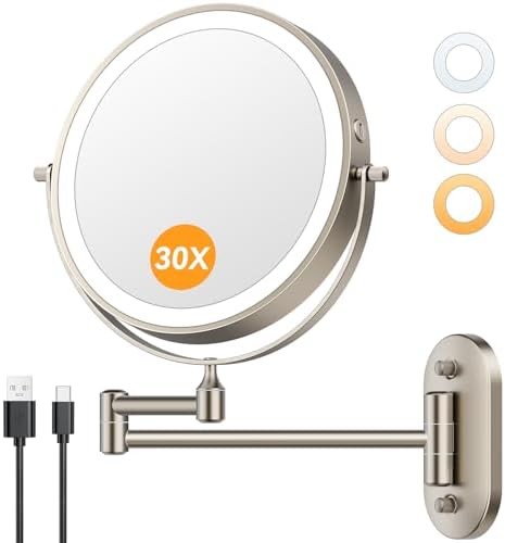 Auxmir 1X/30X Wall Mounted Makeup Mirror by Auxmir