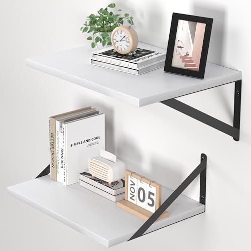 Heimlove 16W x 12D Deep Floating Shelves Set of 2 White by Heimlove