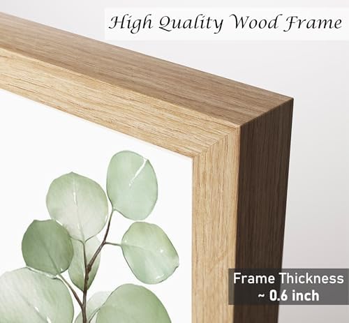 Induslyfe Framed Eucalyptus Sage Green Botanical Plant Wall Art Canvas Decor - Image 4