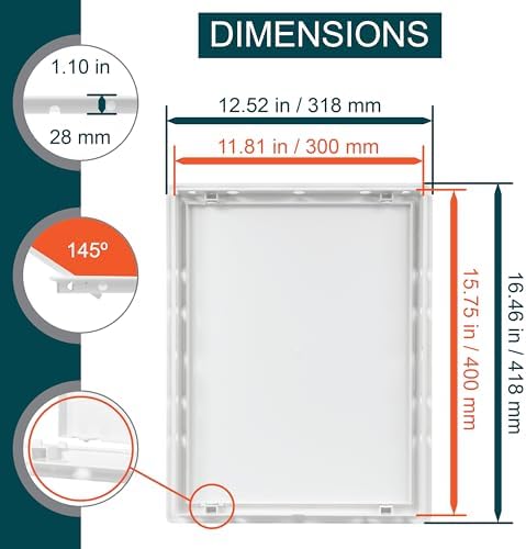 12" x 16" White ABS Plastic Plumbing Access Panel - Image 2