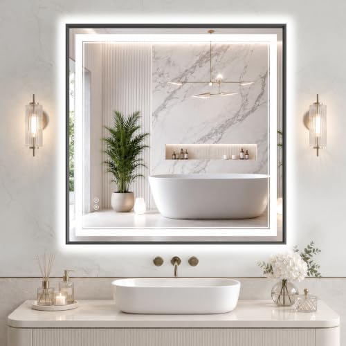 38"x38" LED Bathroom Mirror by FLYECHO