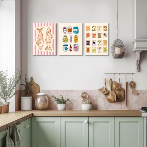 Cute Funny Kitchen Wall Art Set of 3, Fashion Breakfast Food Avocado Toast - Image 7