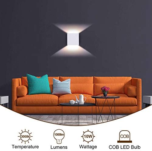 Lightess White Modern LED Wall Light Dimmable Mini Wall Sconce Warm White - Image 4