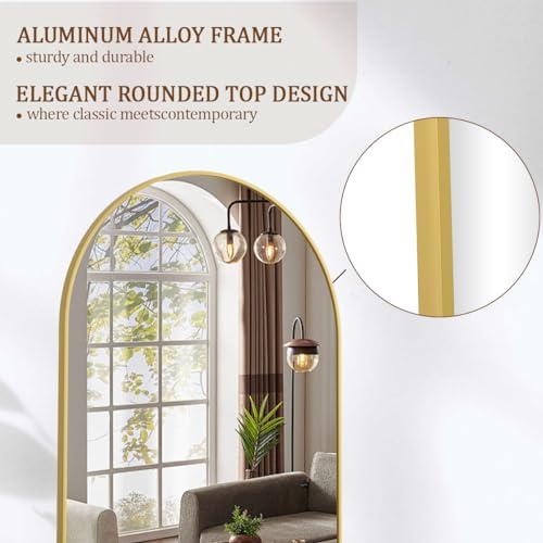 Koonmi 71x26 Arched Full Length Mirror, Floor Mirror - Image 3