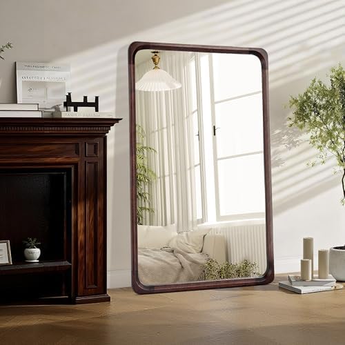 Tanmicoshomy 30 x 48 Inch Wood Rustic Large Bathroom Vanity Mirror - Image 5