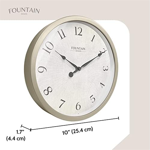 10" Silent Modern Farmhouse Wall Clock, Morning Silver - Image 5
