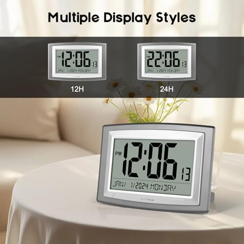 Auto Set Digital Wall Clock Battery Operated, 12.5 Inch Large Display Digital - Image 5