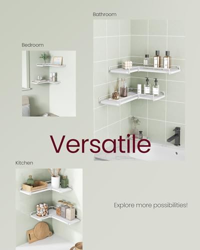 VASAGLE Corner Shelf Wall Mount Set of 2, Small Corner Floating Shelves - Image 4