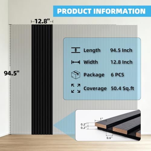 Art3d 94 x 12.6 Inch Acoustic Wood Slat Wall Panel - Image 6
