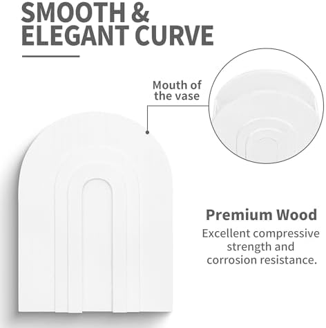 2 Pack White Wooden Wall Vase for Pampas Grass and Dried Flowers - Image 6