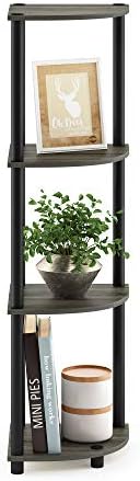 Furinno TURN-N-TUBE Corner Shelf, 4-Tier Corner Bookshelf, Display Storage - Image 5