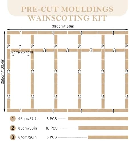 Nuanchu 150 x 100 Inches MDF Board and Batten Wall Panel Kit Premade - Image 2