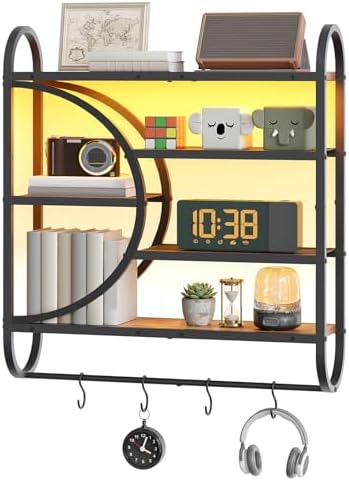 HOOBRO Gaming Floating Shelves for Wall, 28.9" LED Wall Shelf, Display Rack - Image 6