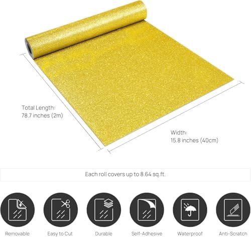 Stickyart Gold Glitter Cardstock Paper - Image 4