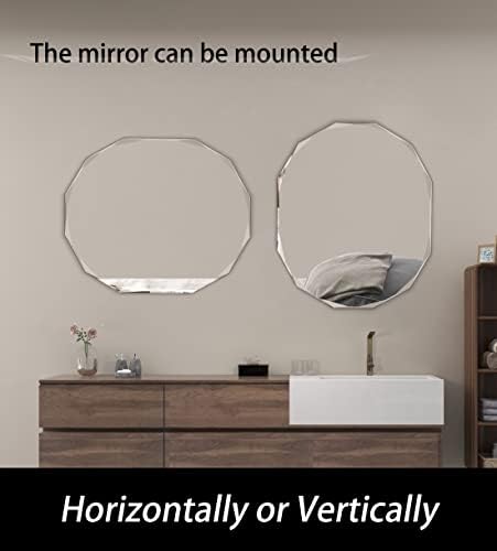 SNUGACE Single Beveled Edge Frameless Wall Mount Bathroom Vanity Mirror - Image 4