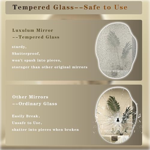 Irregular-Shaped Backlit LED Lighted Bathroom Mirror 24x32 - Image 5