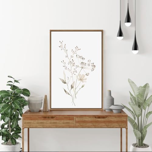Boho Wall Art Set of 2 Watercolor Botanical Floral Canvas Prints 16x24 Inch - Image 6