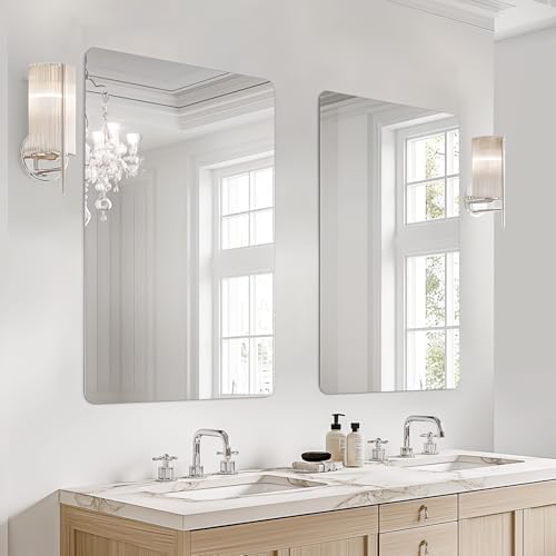 USHOWER 2-Pack Frameless Bathroom Mirrors - Image 6