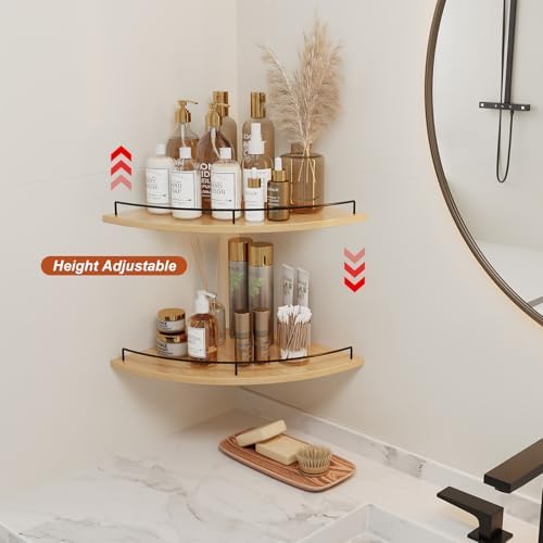 JJL Corner Shelf Wall Mounted, 12 Inches 2-Tier Floating Corner Shelf, - Image 5