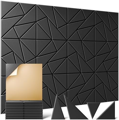12 Pack Acoustic Panels, Decorative Sound Panels, High Density Soundproof Wall by OTUOER