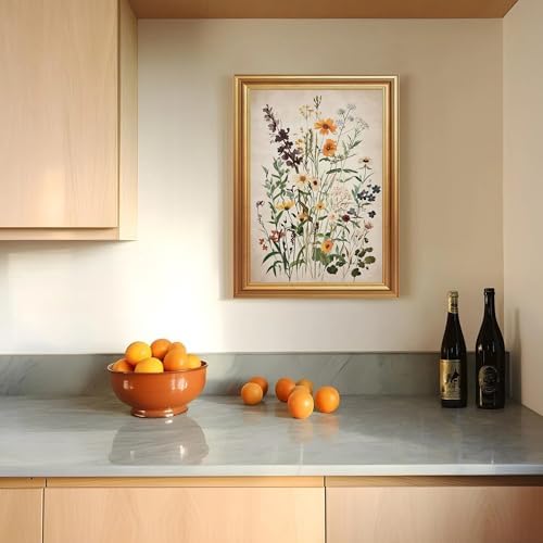EJPFOGV Watercolor Wildflower Botanical Framed Canvas Wall Art 12x16 inches - Image 2