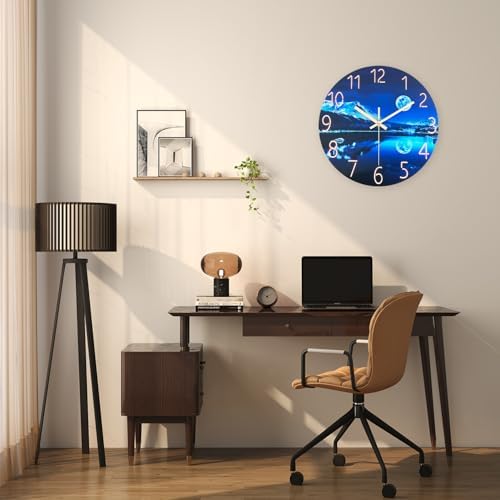Large Glass 20 Inch Wall Clocks Battery Operated - Image 2