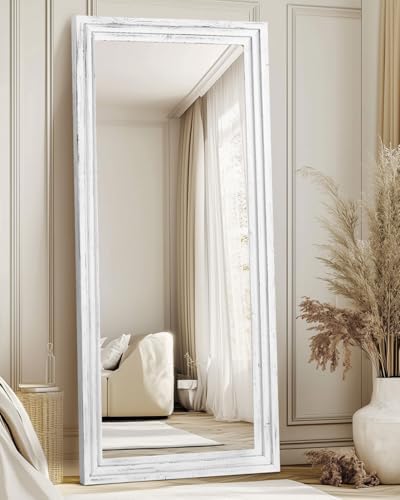 71x30in Full Length Mirror, 3-Tier Stepped Solid Wood Frame - Image 6