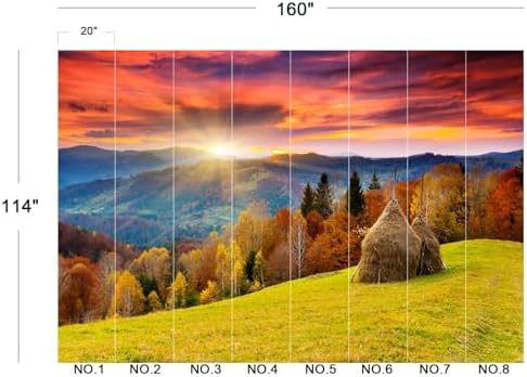 Stunning Autumn Sunset Mountain Haystack Peel Stick Wallpaper - Image 5
