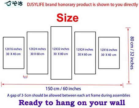 DJSYLIFE Large 5 Pieces Lord Ganesha Indian Wall Decor - Image 6