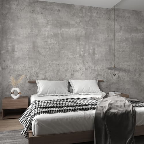 3yecao 48"×79" Long Wide Thick Grey Concrete Wallpaper Peel and Stick by 3YECAO