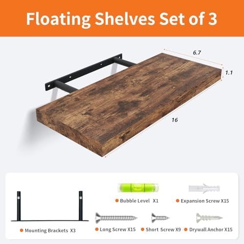 Floating Shelves for Wall Set of 3 - Image 3