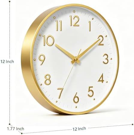 Mosewa 12 Inch Wall Clock Battery Operated Silent Non Ticking Analog - Image 3