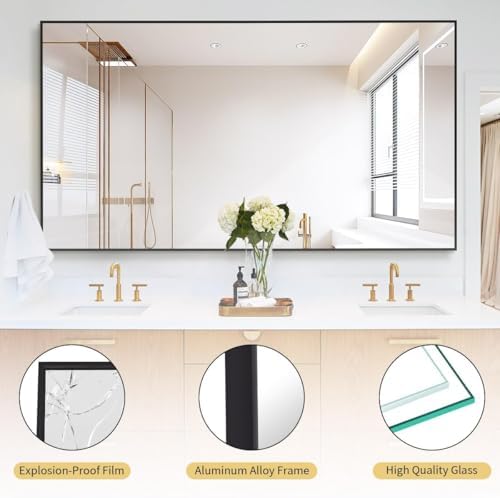 Koonmi 78"x35" Floor Mirror Full Length, Large Black Mirror - Image 5