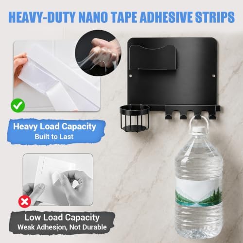 Metal Bedside Wall Shelf, No Drill Floating Bedside Shelf Wall Organizer - Image 4