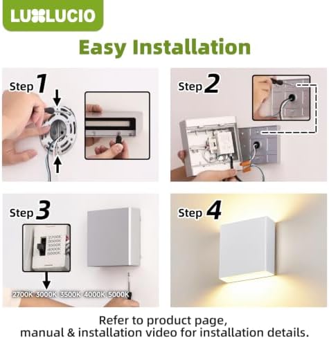 2 Pack Bright Silver Up and Down LED Wall Sconce, IP65 Waterproof Indoor - Image 5