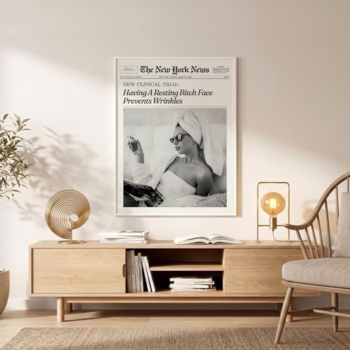 Funky Girl Preppy Aesthetic Posters Black And White Newspaper Wall Art 8x10in - Image 7