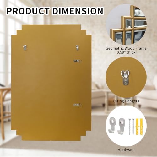 36"x24" Rectangle Beveled Wall Mirror - Image 3
