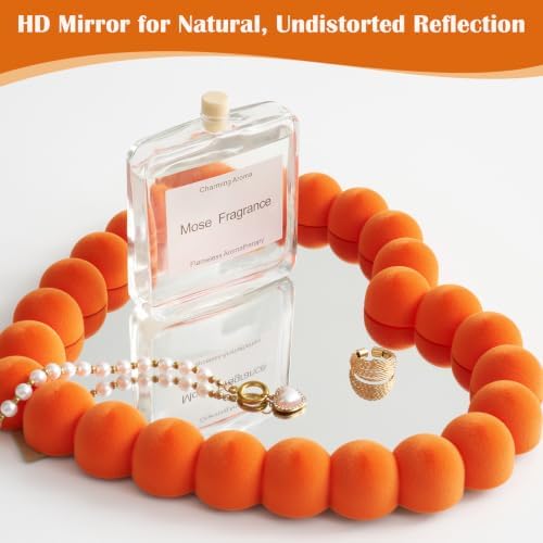 Aesthetic Orange Desk Makeup Mirror Decor - Image 4