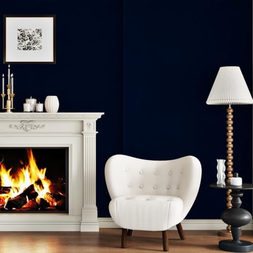 Dark Blue Velvet Wallpaper Peel and Stick Navy Blue Fabric - Image 3
