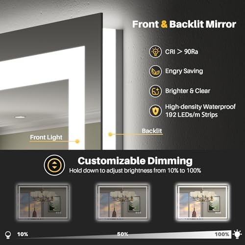 Briivue 36x30 Inch LED Bathroom Mirror - Image 3