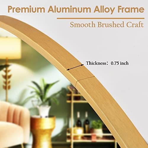 HARRITPURE Round Mirror 35.4" Gold Wall Mounted Circle Mirror - Image 3