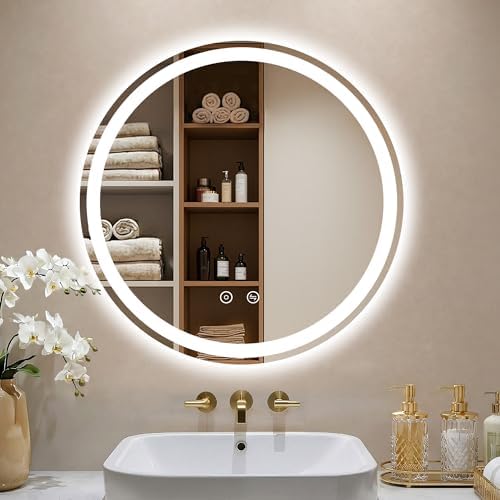 24 Inch Round LED Bathroom Mirror by LawadaMirror