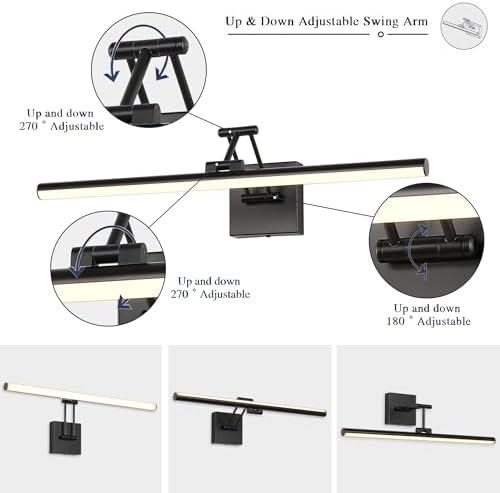 Hard-Wired Picture Light for Painting Black Art Light 23.62 Inch Dimmable - Image 2