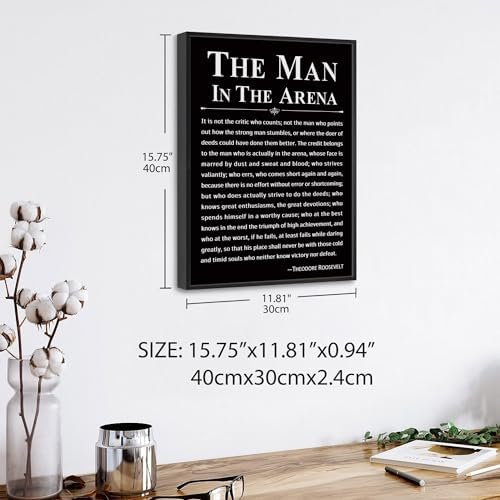 Office Wall Art Inspirational Decor The Man in the Arena Framed 12’’x16’’ - Image 2