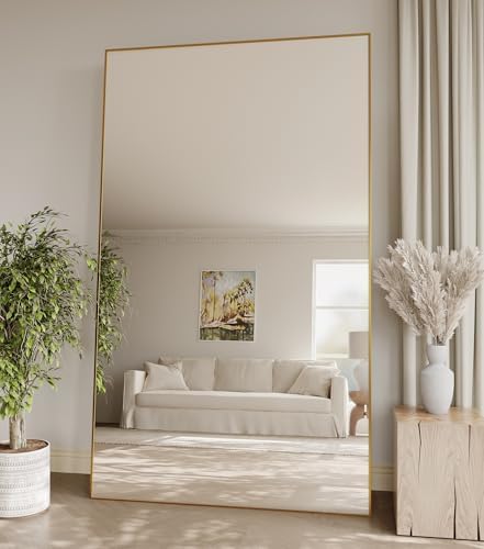 Koonmi 77"x38" Floor Mirror Full Length, Large Gold Mirror by KOONMI
