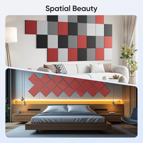Square Acoustic Panels, 12 Pack Self-Adhesive Sound Panels - Image 5